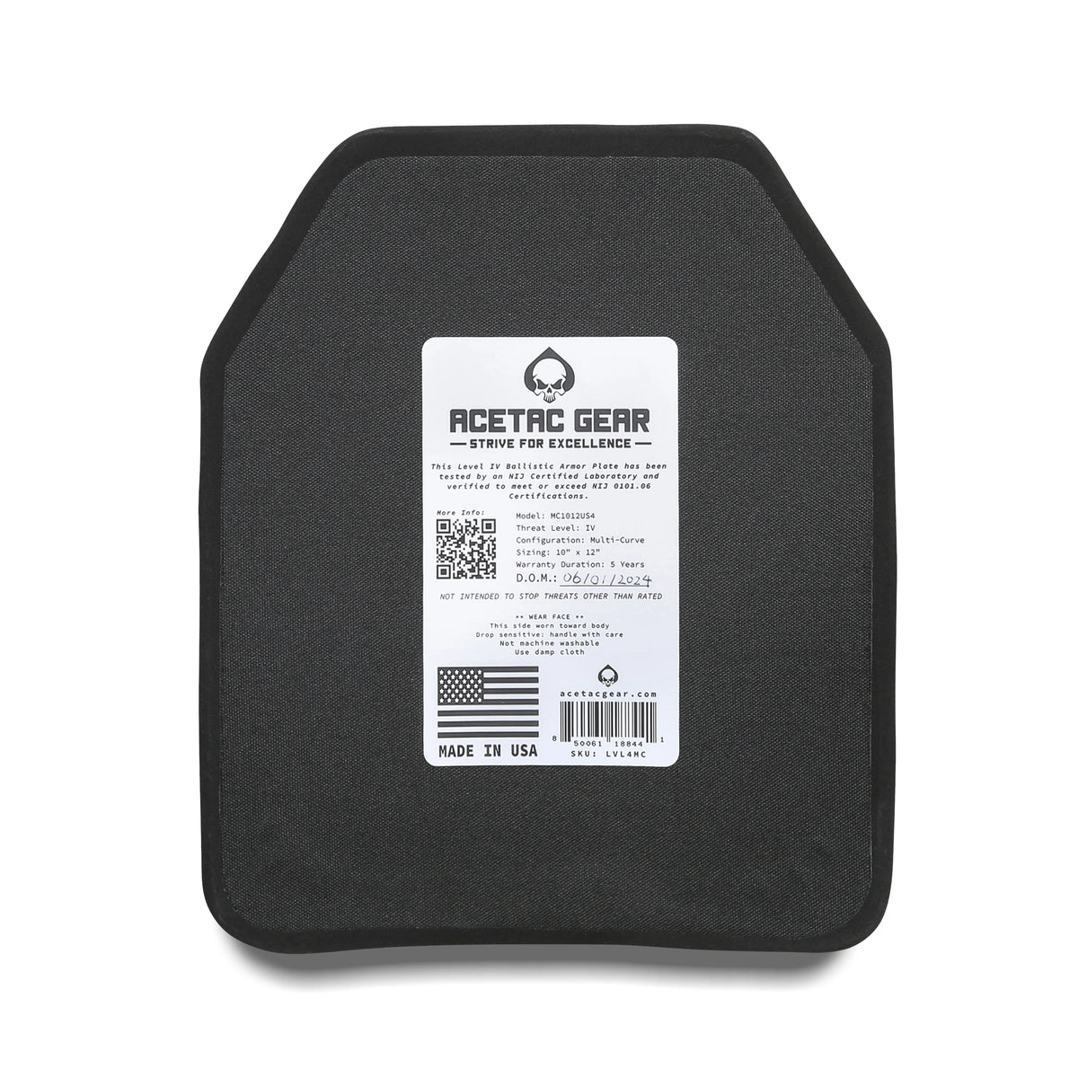 ACETAC LEVEL IV Multi-Curve Body Armor Plate – Ballistic