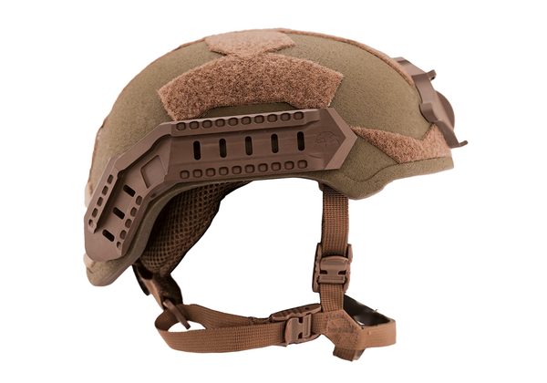 Brown Bastion Ballistic Helmet Side Profile