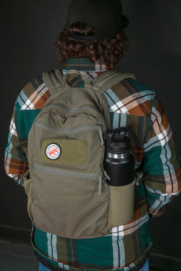 Can't Break this Shell Patch on green Backpack